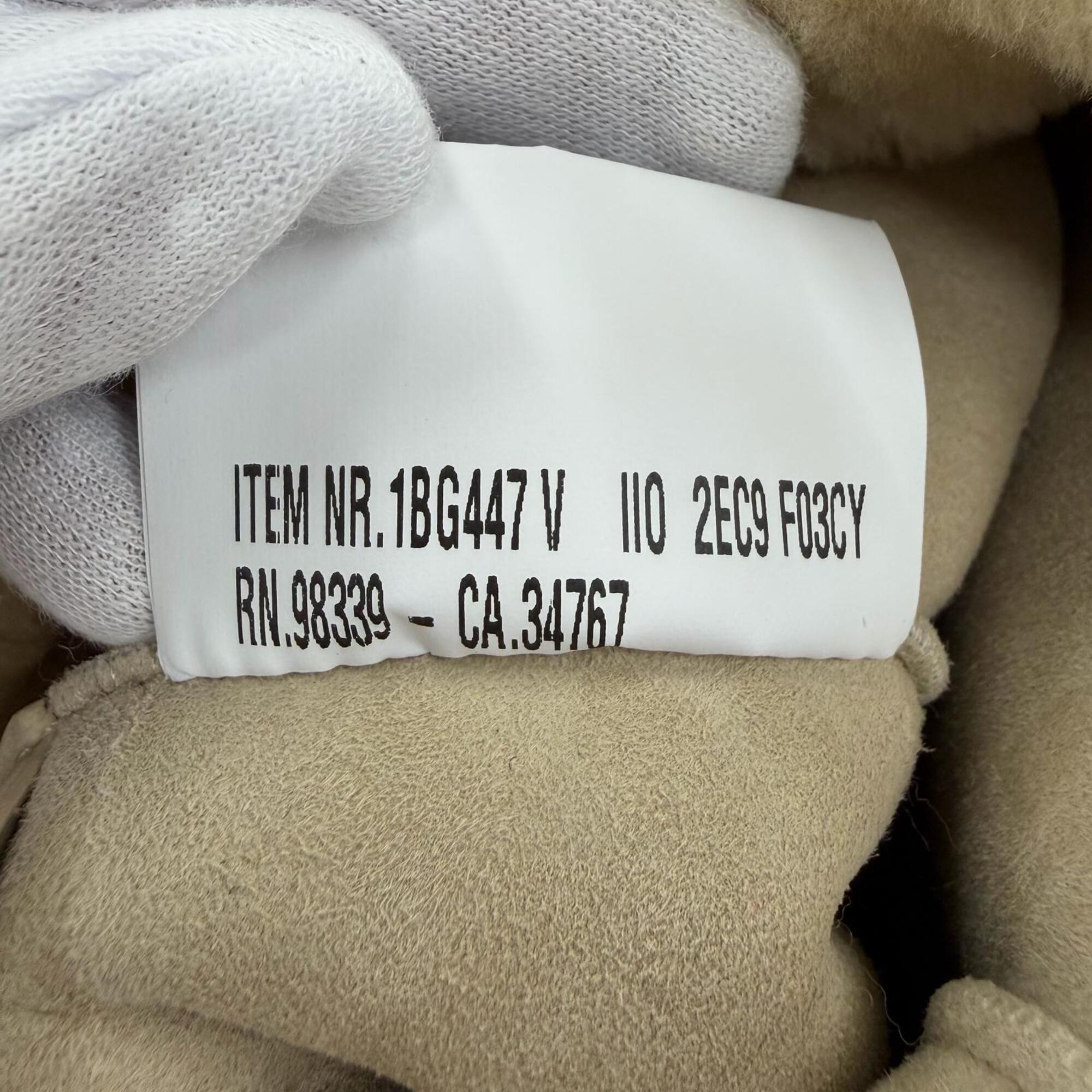 PRADA 1BG447 Terry Shearling Tote Sheepskin Triangle Logo Pouch Included 2-Way Shoulder Bag Beige Made in Italy Women's — Like New
