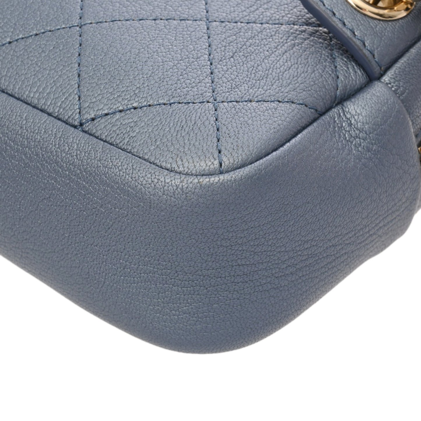 CHANEL Affinity Metallic Blue Women's Calfskin Waist Bag, A-Rank, Pre-Owned, Ginzo