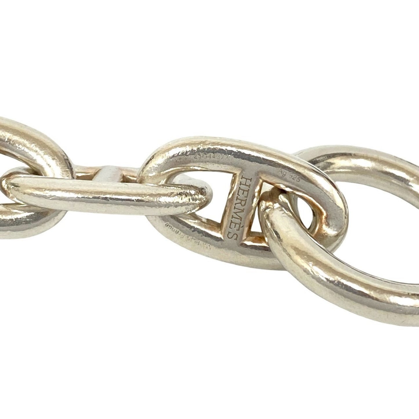 HERMES Chaine d'Ancre TGM 12-link Sterling Silver Chain Bracelet 66572