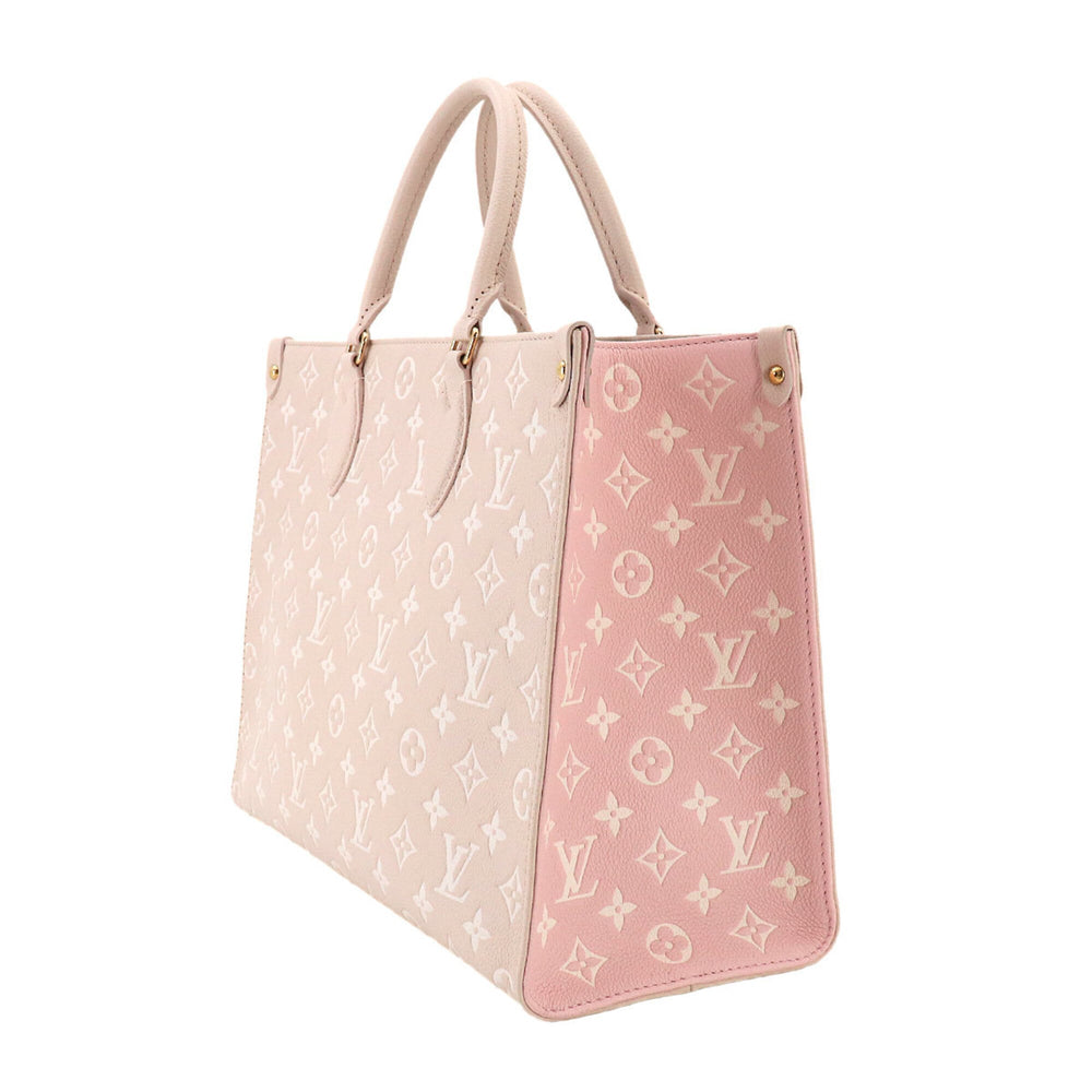 Louis Vuitton Onthego MM Monogram Empreinte 2-way Tote Shoulder Handbag Rose Beige M46128 RFID — Like New