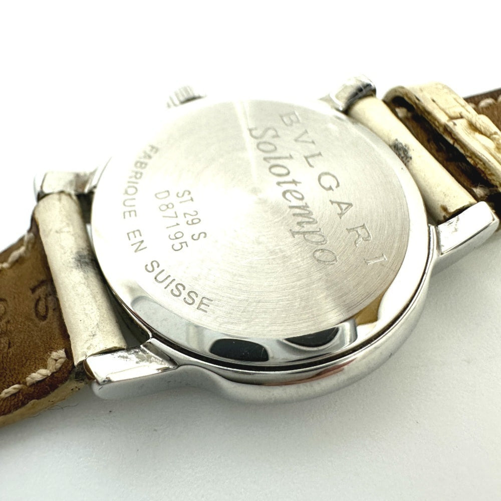 BVLGARI Bvlgari ST29S Solotempo Quartz Date Watch SS Leather Strap Women's Silver S-240202-4 — Good