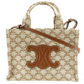 CELINE Triomphe Small Hippo Thais Handbag Shoulder 19916 2EZ6 01BC Canvas Beige 2way A5 Women's
