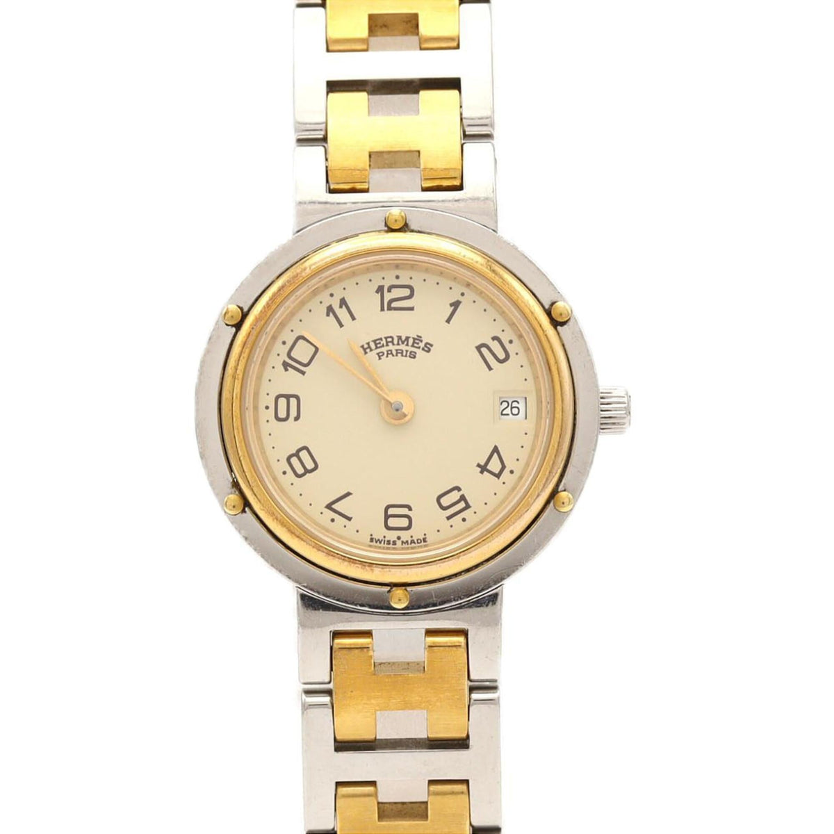 Hermes Clipper Combination SSxGP Quartz Watch — Good