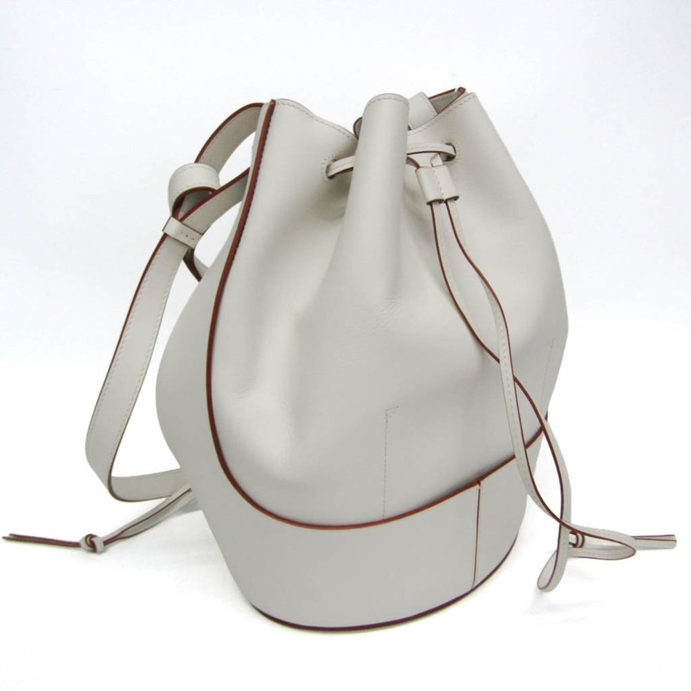 Loewe Balloon Medium Women's Leather Shoulder Bag White — Like New