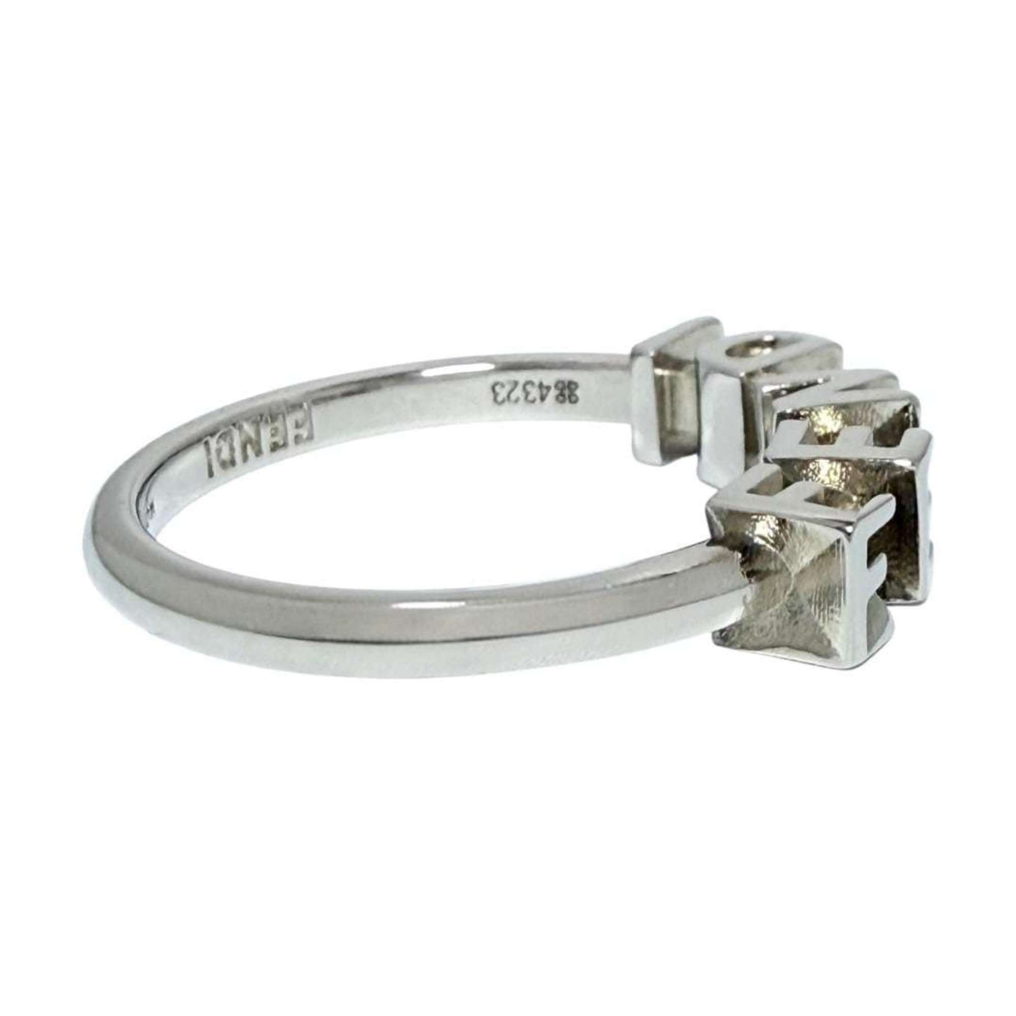 Fendi Men's Logo Ring, Size 19, Small, Silver — New - Store Return