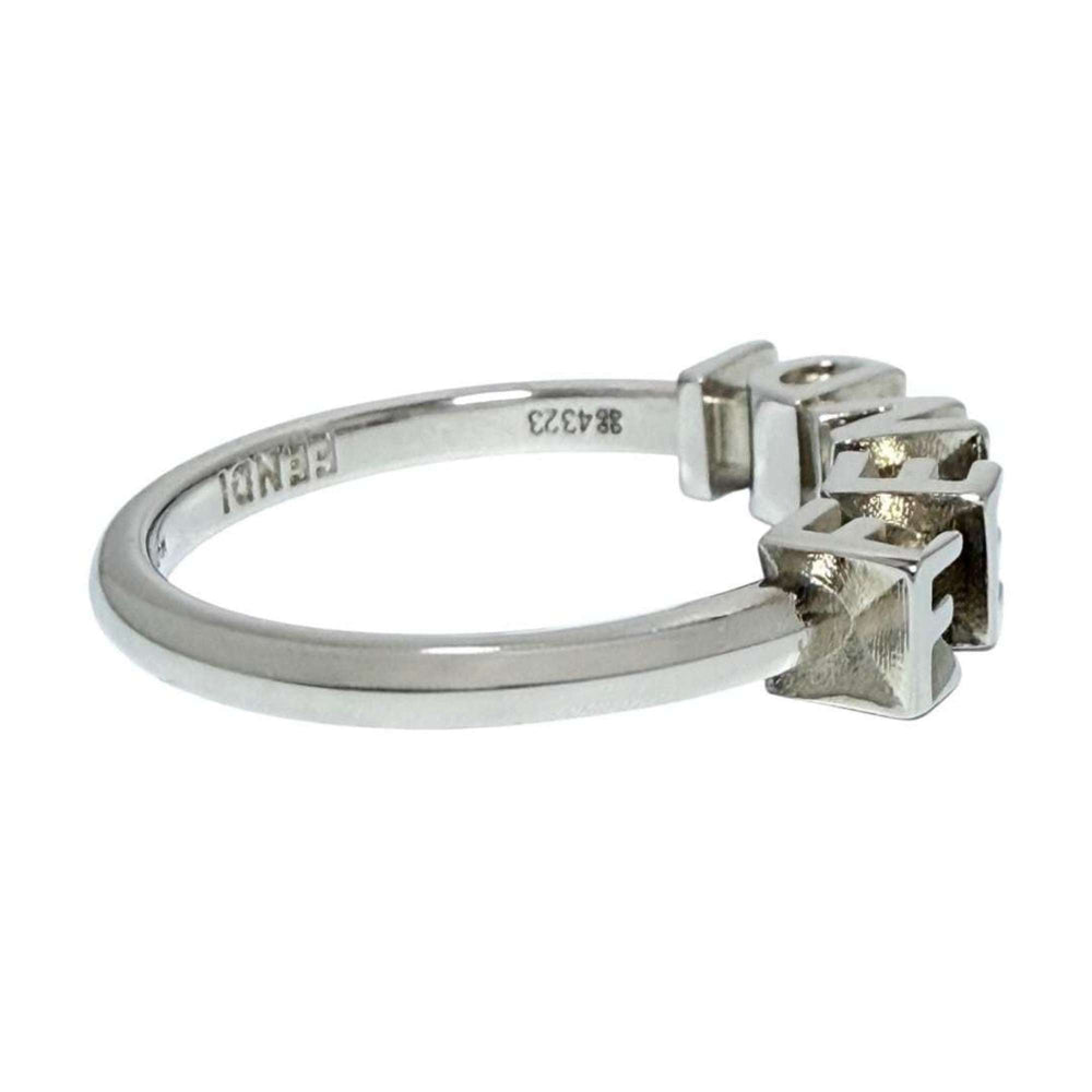Fendi Men's Logo Ring, Size 19, Small, Silver — New - Store Return