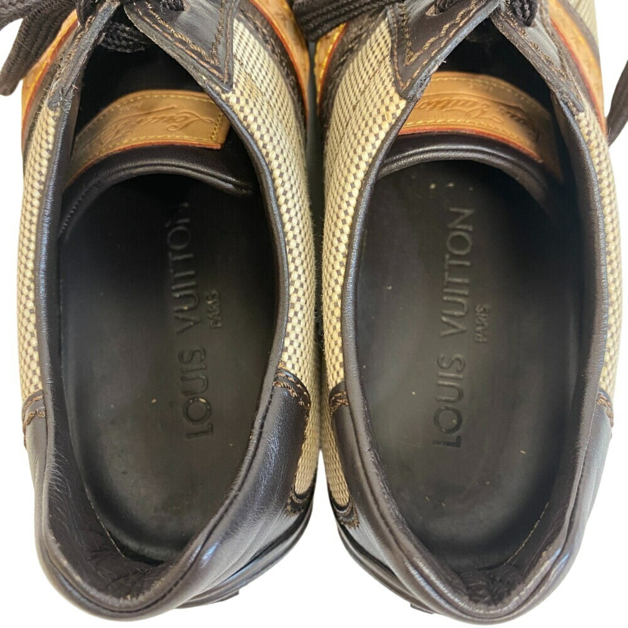 LOUIS VUITTON 22 620377 Rubber Sole LV Sneakers Brown Women's