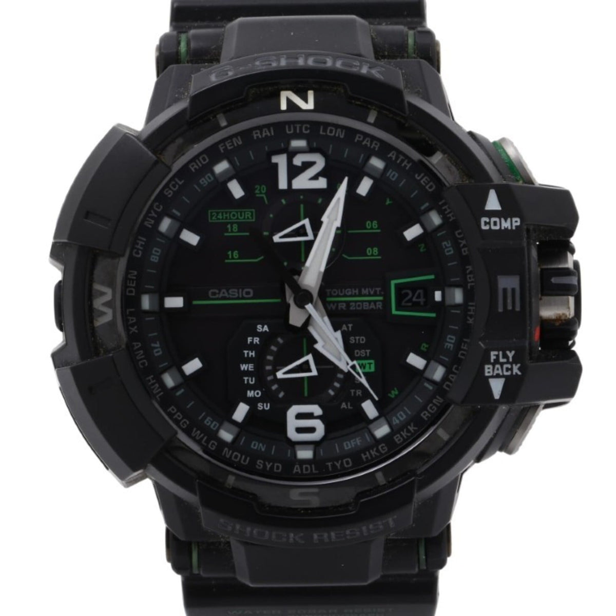 CASIO G-SHOCK MASTER OF G - AIR GRAVITYMASTER GW-A1100-1A3JF Black Resin Men's Analog Watch — Very Good