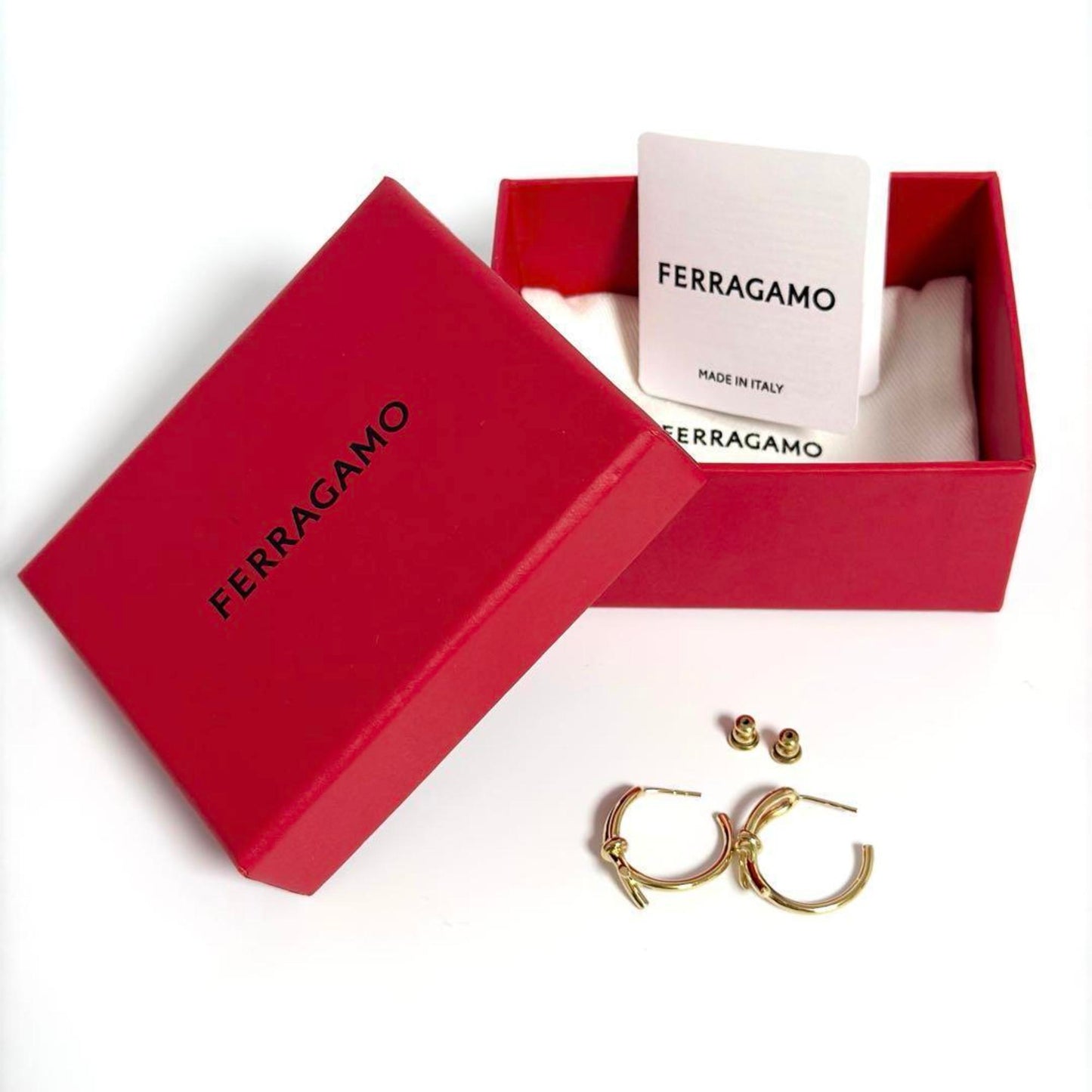 Salvatore Ferragamo Ferragamo Women's Slim Knot Hoop Earrings Ribbon
