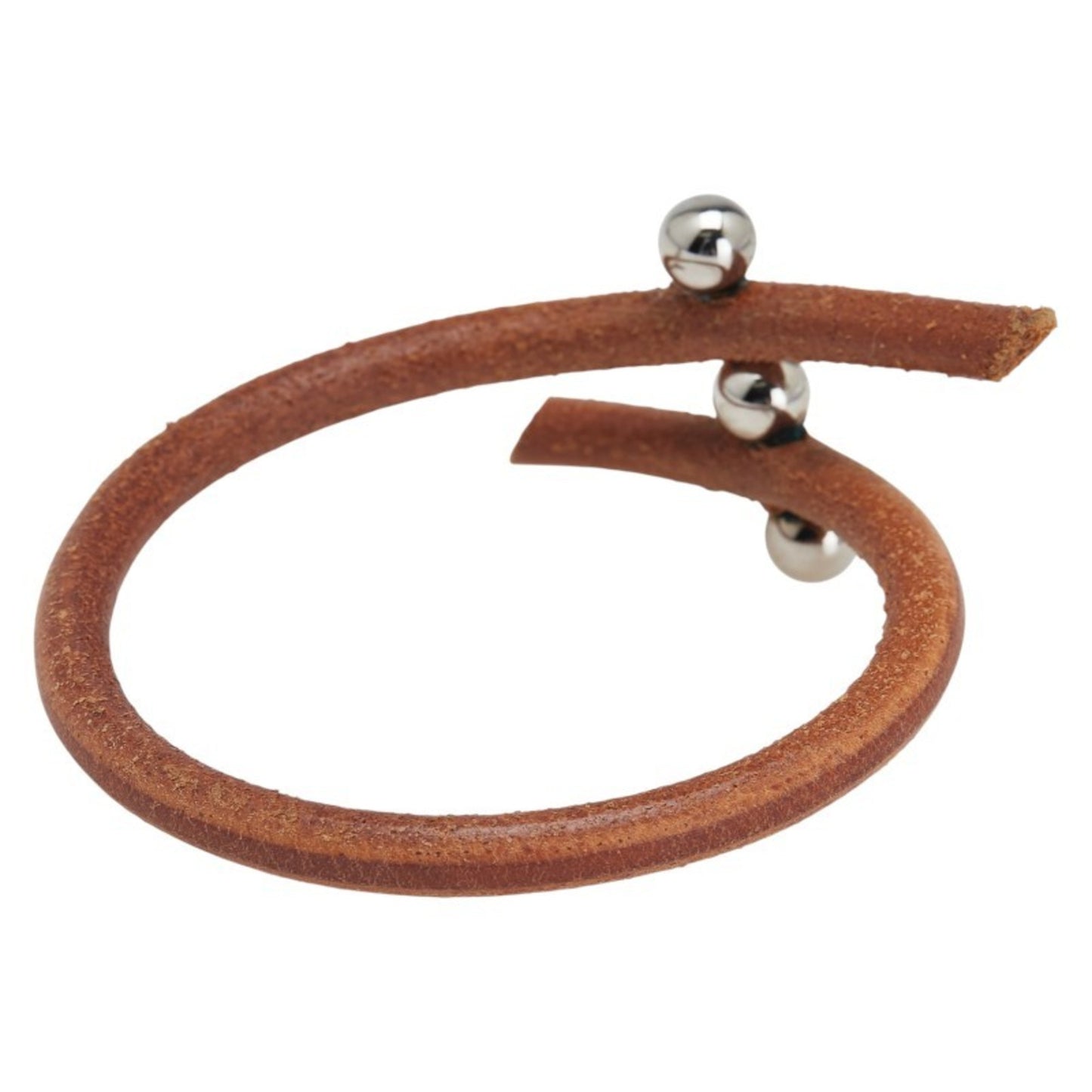 Hermes Hermès Roulette Hilb Bracelet in Brown and Silver Leather Metal for Women
