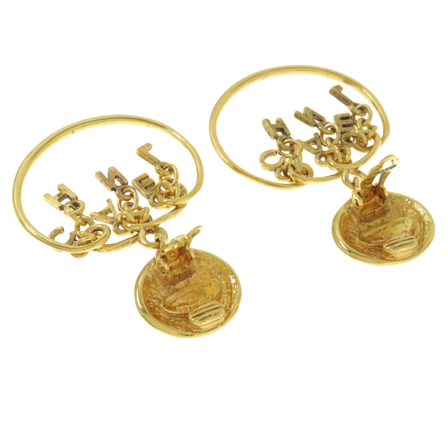 Chanel logo hoop earrings in metal for women