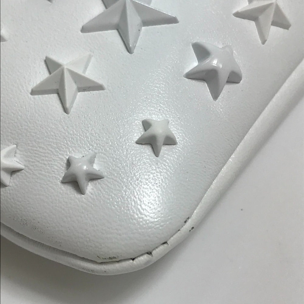 JIMMY CHOO Star Studs DEREK Second Bag Clutch Leather Men's White x Black — New - Store Return
