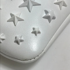 JIMMY CHOO Star Studs DEREK Second Bag Clutch Leather Men's White x Black — New - Store Return