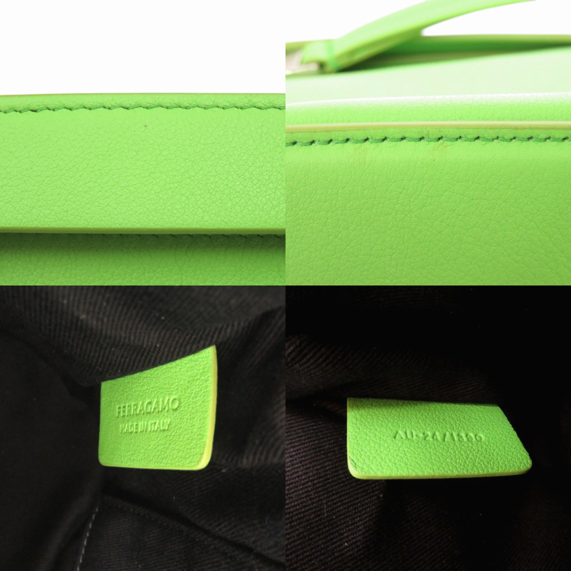 Salvatore Ferragamo 241390 Leather Green Clutch Bag 0359 Men's — Like New