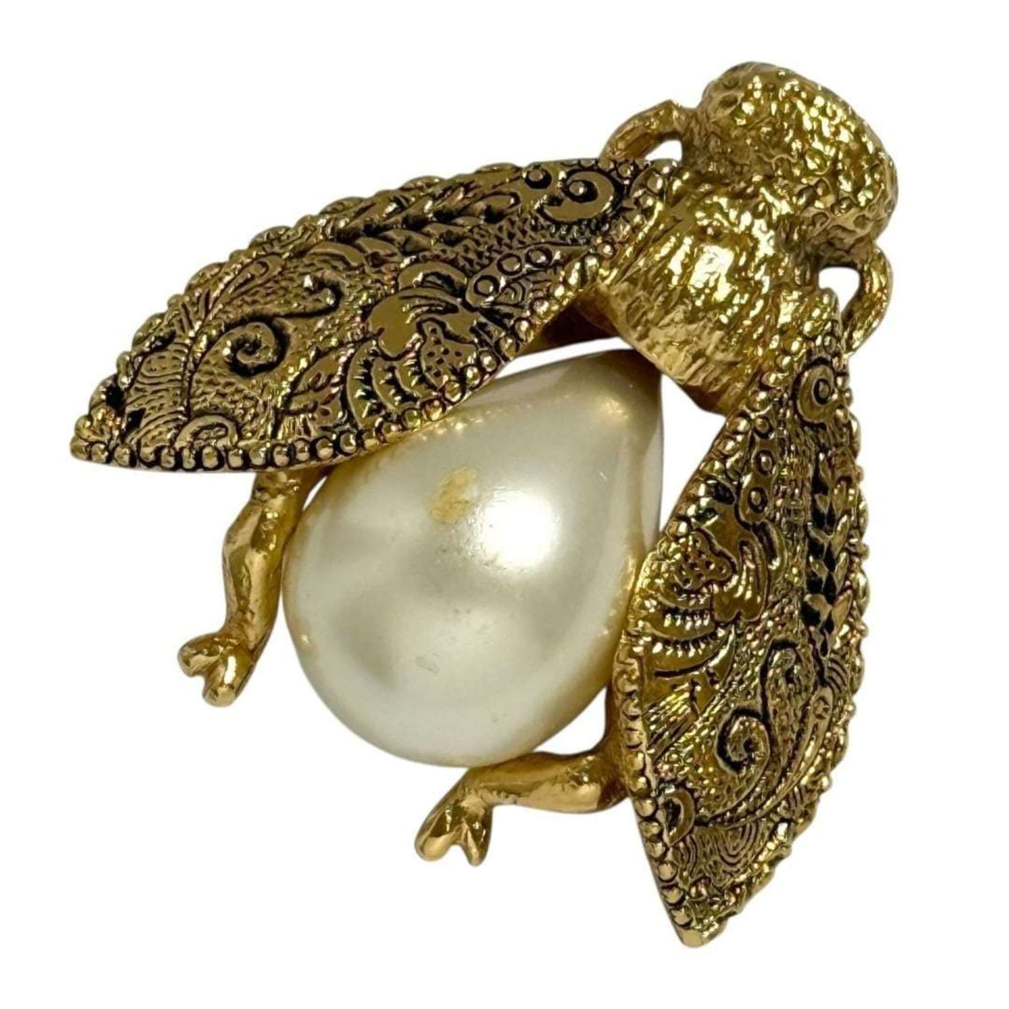 Christian Dior Dior Women's Pin Brooch Badge with Faux Pearls