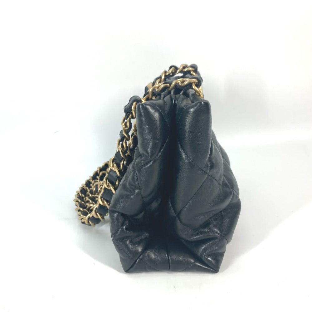 CHANEL AS3502 Chain Bag Quilted Matelasse Small Shopping CC Coco Mark Shoulder Lambskin Women's Black — Like New