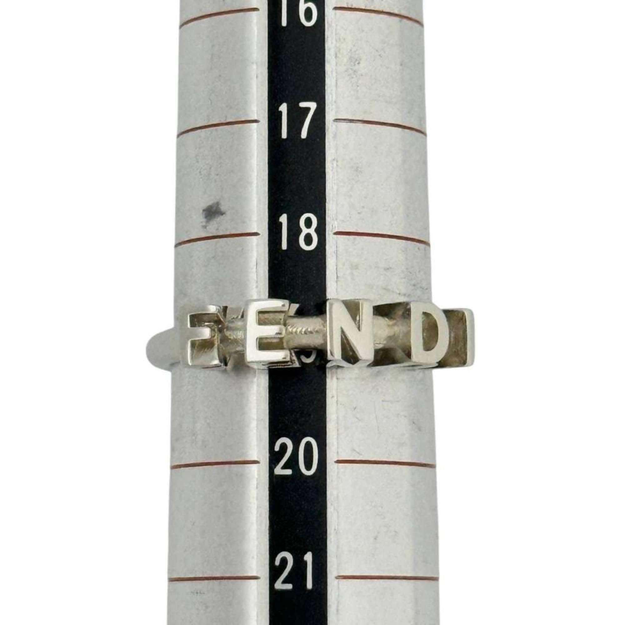 Fendi Men's Logo Ring, Size 19, Small, Silver — New - Store Return