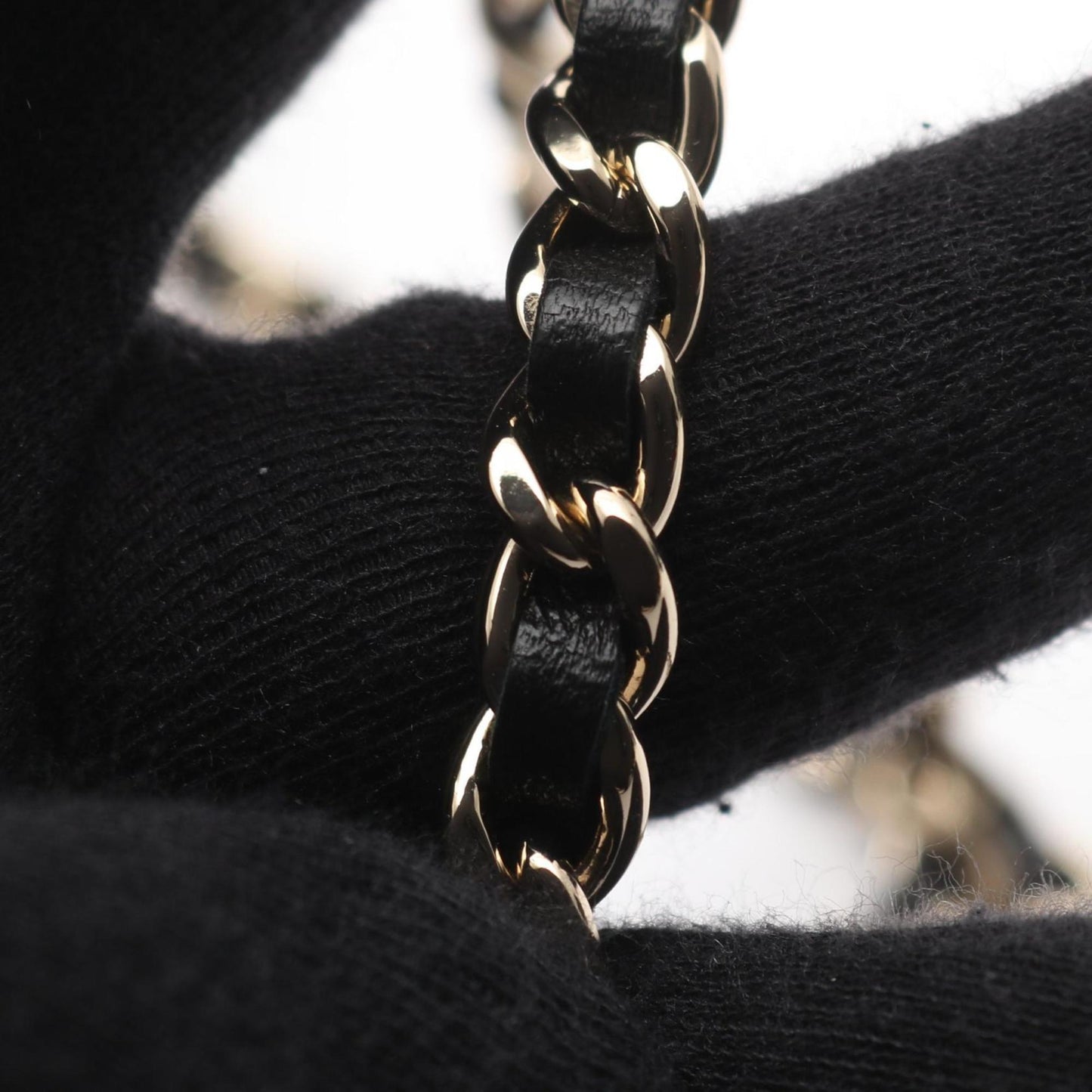 CHANEL Matelasse Shoulder Bag, Lambskin Leather, Women's, Black and White, AP4516