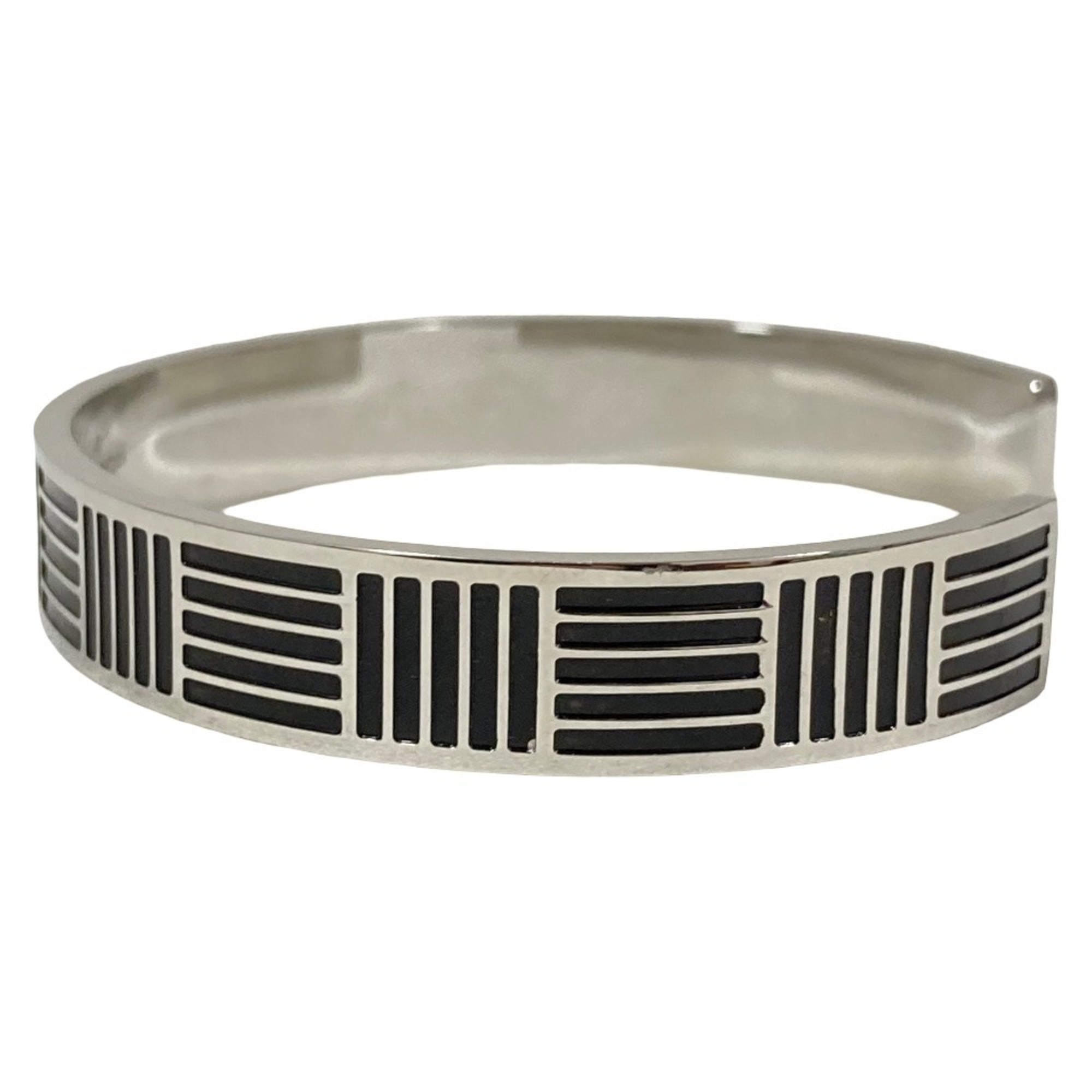 LOUIS VUITTON Louis Vuitton Jonc Damier Colors Cuff Bangle Bracelet M62492 Silver Color Men's — Like New