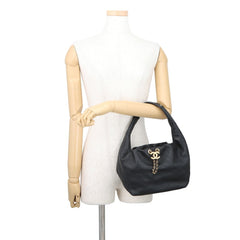 Chanel Matelassé Hobo Bag with Coco Mark, Calfskin, AS5976, Black, Handbag for Women — Like New