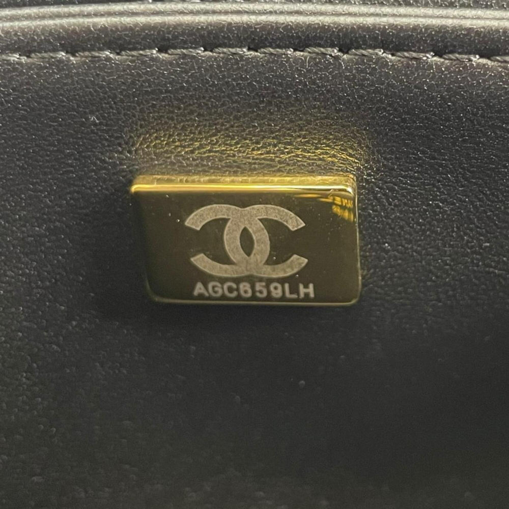 Chanel CHANEL Handbag Flap Bag Caviar Skin Matelassé Handle Mini Leather AS5164 Black — Like New