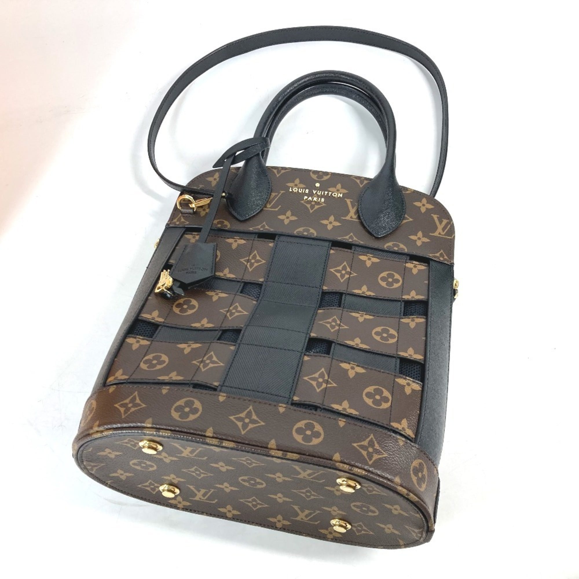 LOUIS VUITTON M44111 Monogram Traceage Tote Shoulder Bag Canvas Women's Brown — Like New