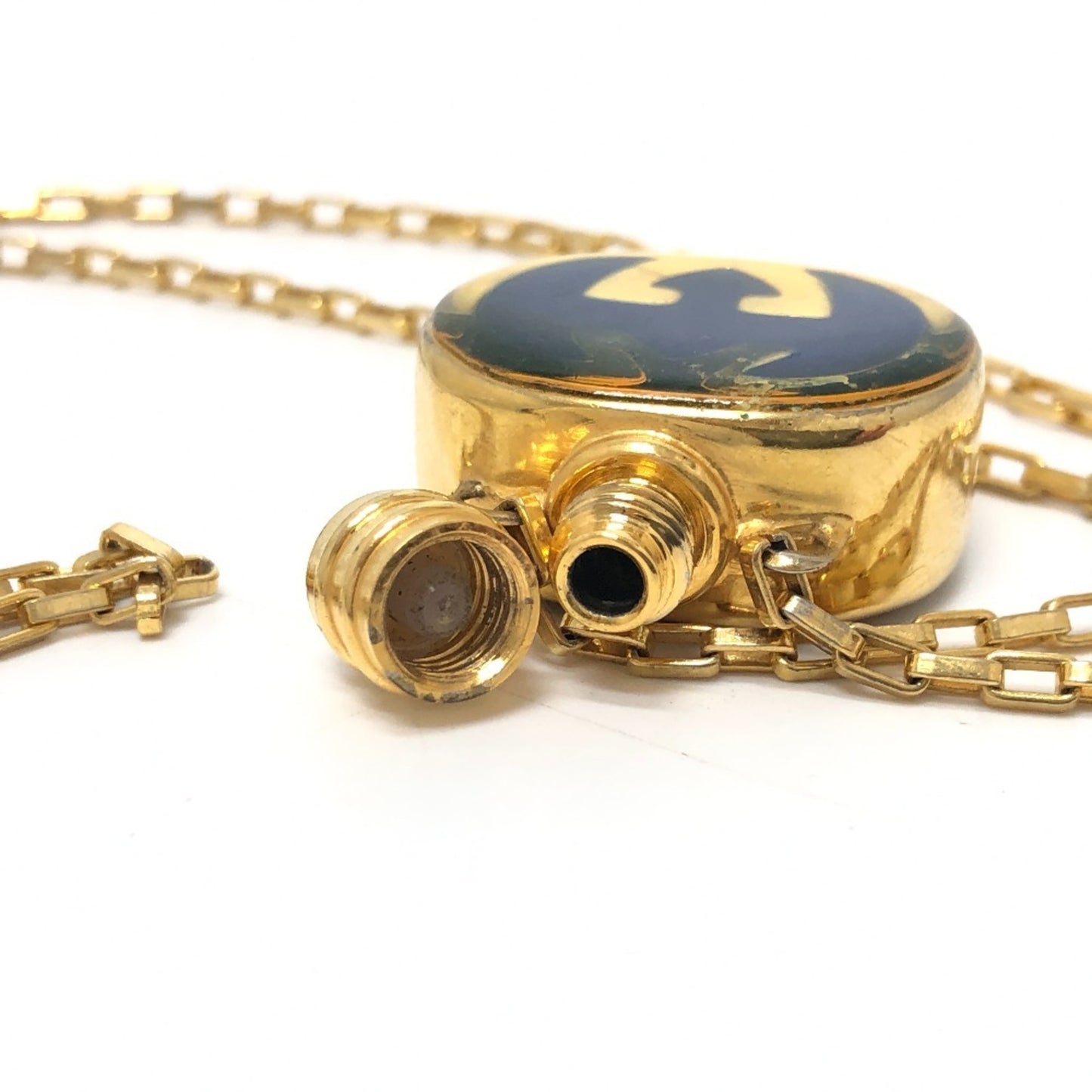 GUCCI GG Perfume Bottle Chain Necklace Accessory Small Item GP Women's Gold
