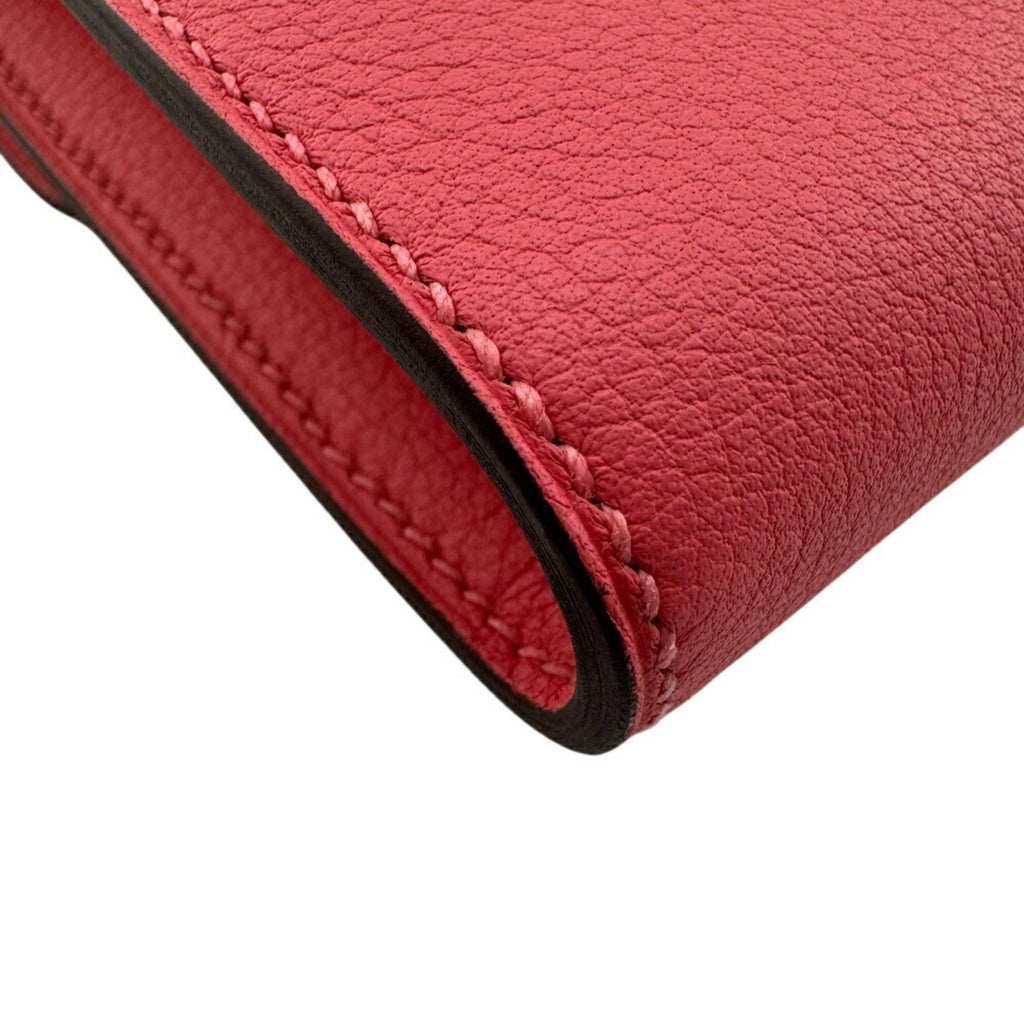 HERMES Constance Long Evercolor Wallet, Pink, Women's