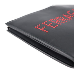 Salvatore Ferragamo studded clutch bag 24 A121 leather black — Like New