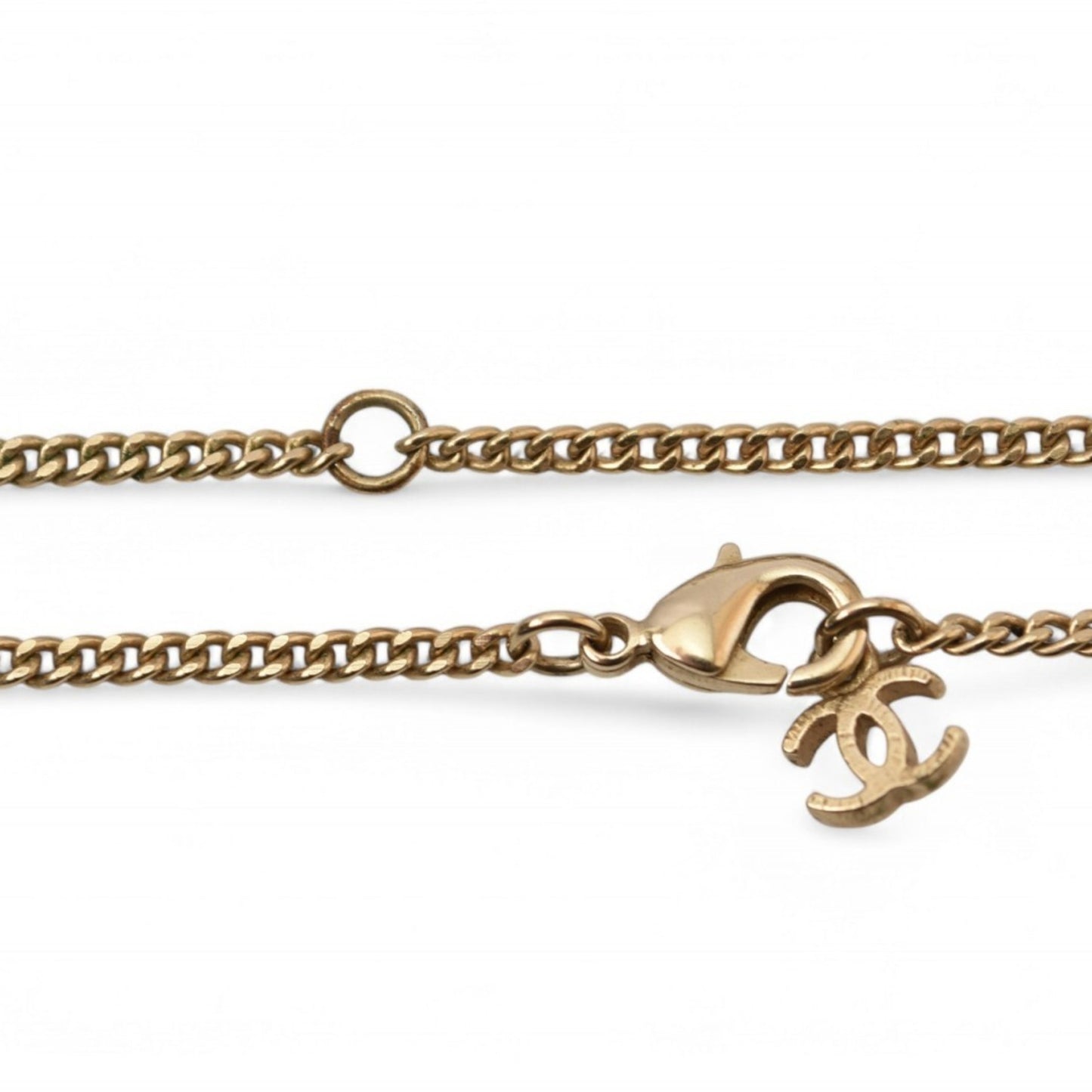 Chanel Necklace Pendant 2way CHANEL Coco Mark CC Color Stone Gold A15