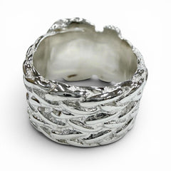 HERMES Vintage Diane Ring, 925 Sterling Silver, Weight 10.8g, Women's — Like New