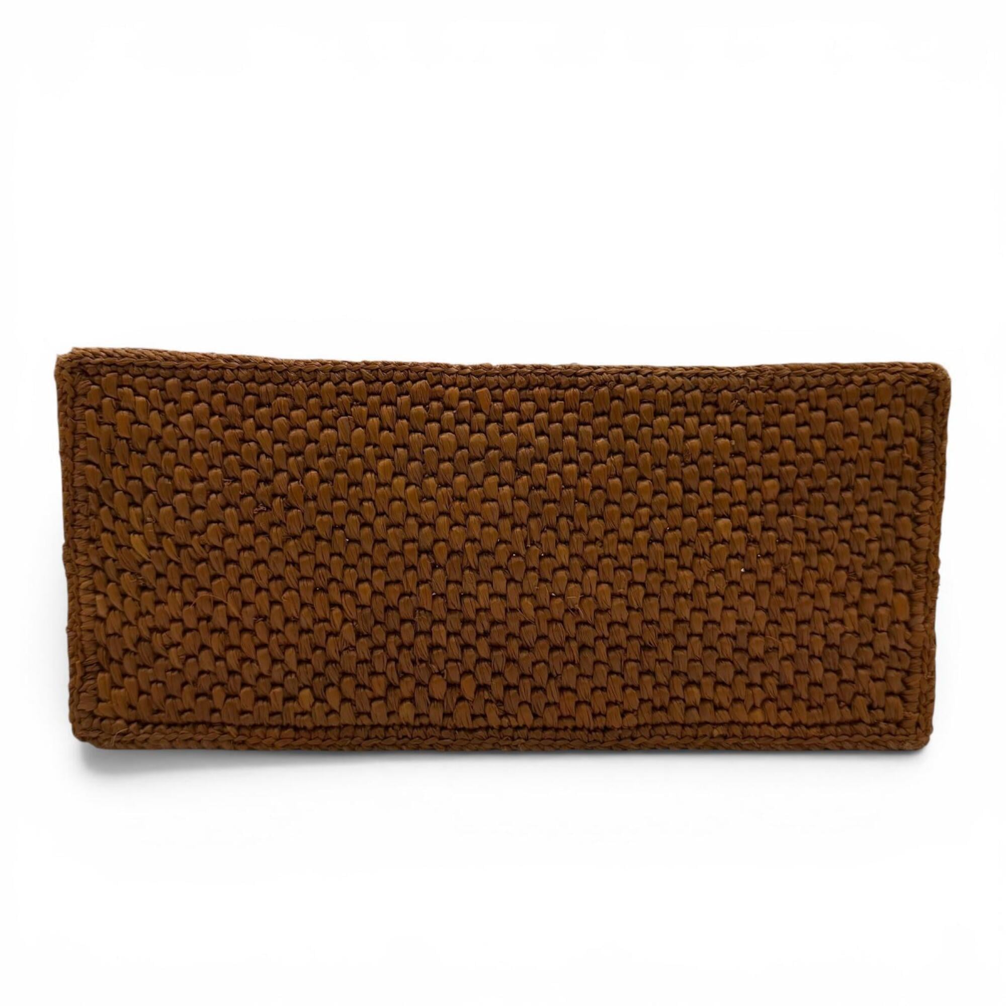 LOEWE A685B59X01 Font Tote Small Raffia Honey Gold Leather Trim 2-Way Shoulder Bag/Handbag for Women, with Dust Bag — Like New