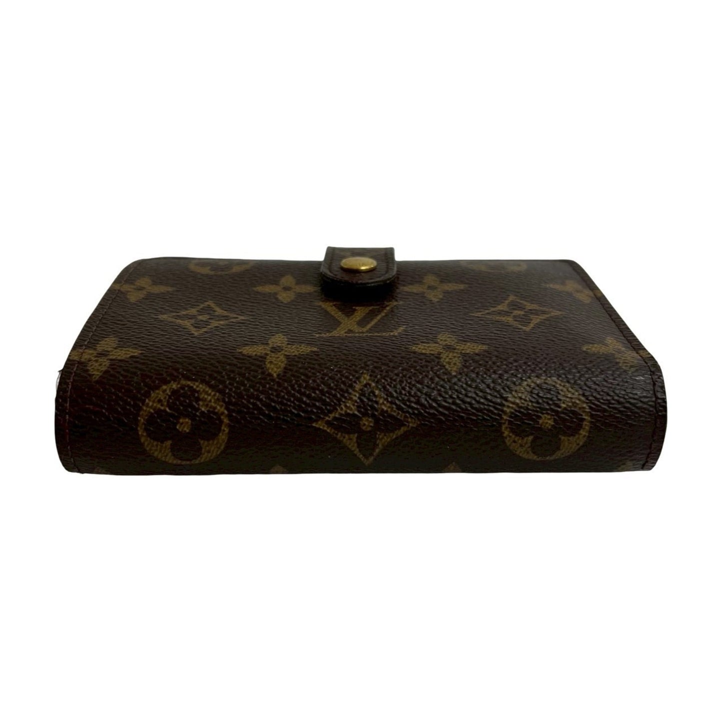 LOUIS VUITTON Louis Vuitton Portefeuille Viennois Monogram Leather Bi-fold Wallet with Clasp Closure, Brown, 34932
