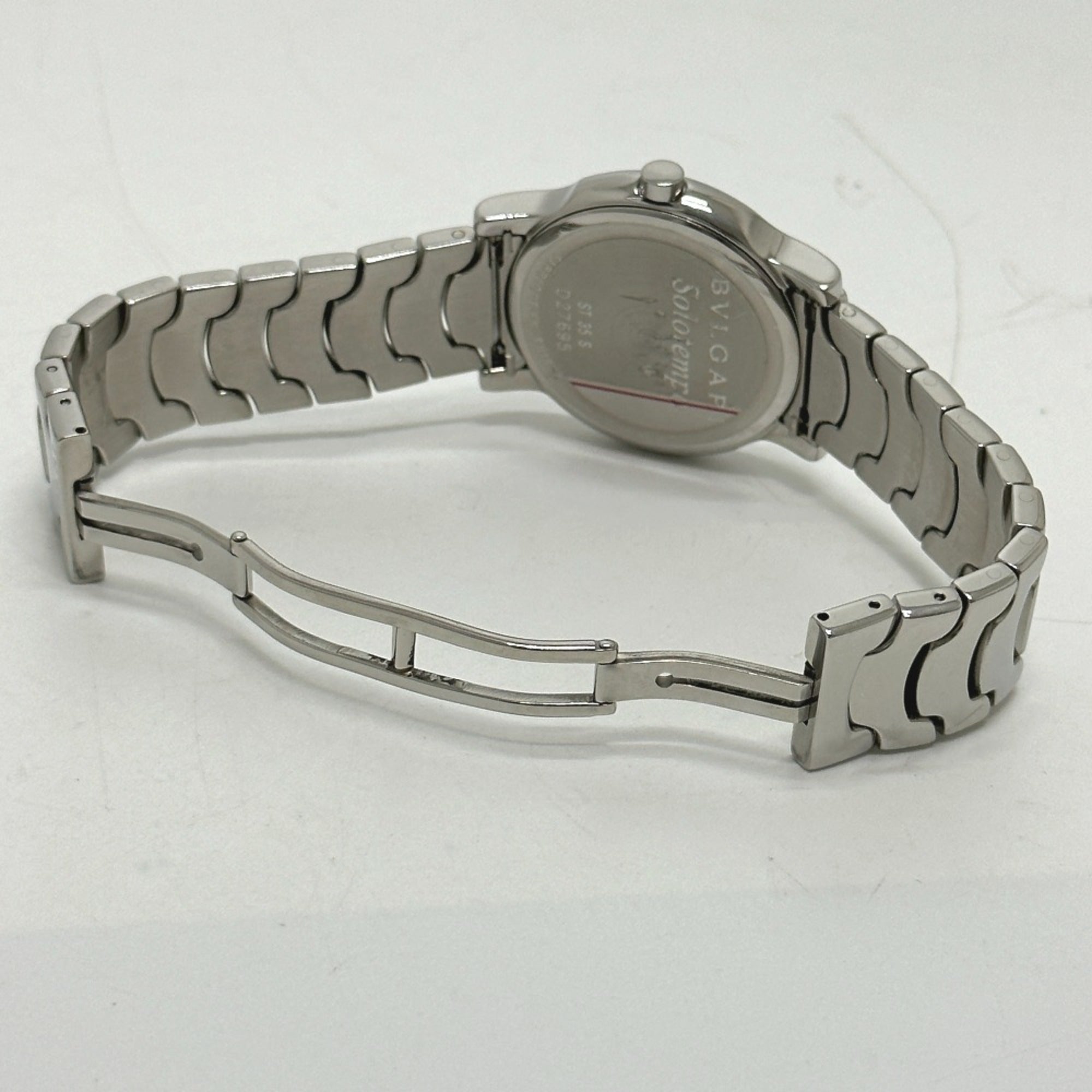 BVLGARI ST35S Solotempo Quartz Date Watch, Stainless Steel, Men's, Silver — Good