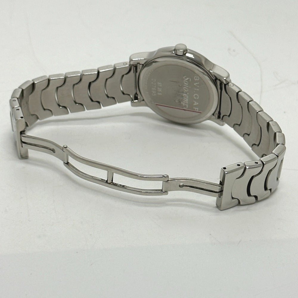 BVLGARI ST35S Solotempo Quartz Date Watch, Stainless Steel, Men's, Silver — Good