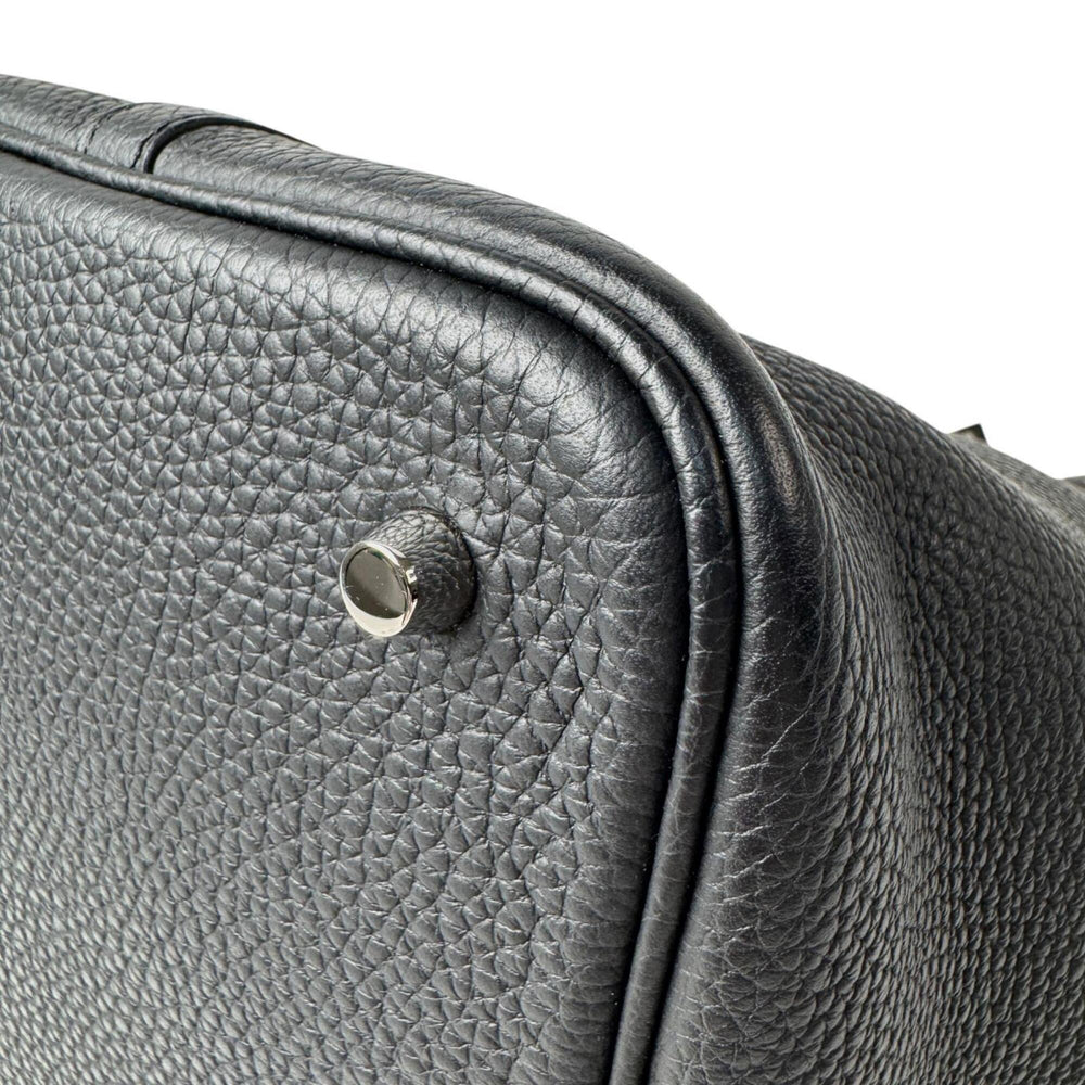 Hermes Picotin Lock MM Noir Black Taurillon Clemence Handbag A Stamp Women's — Like New