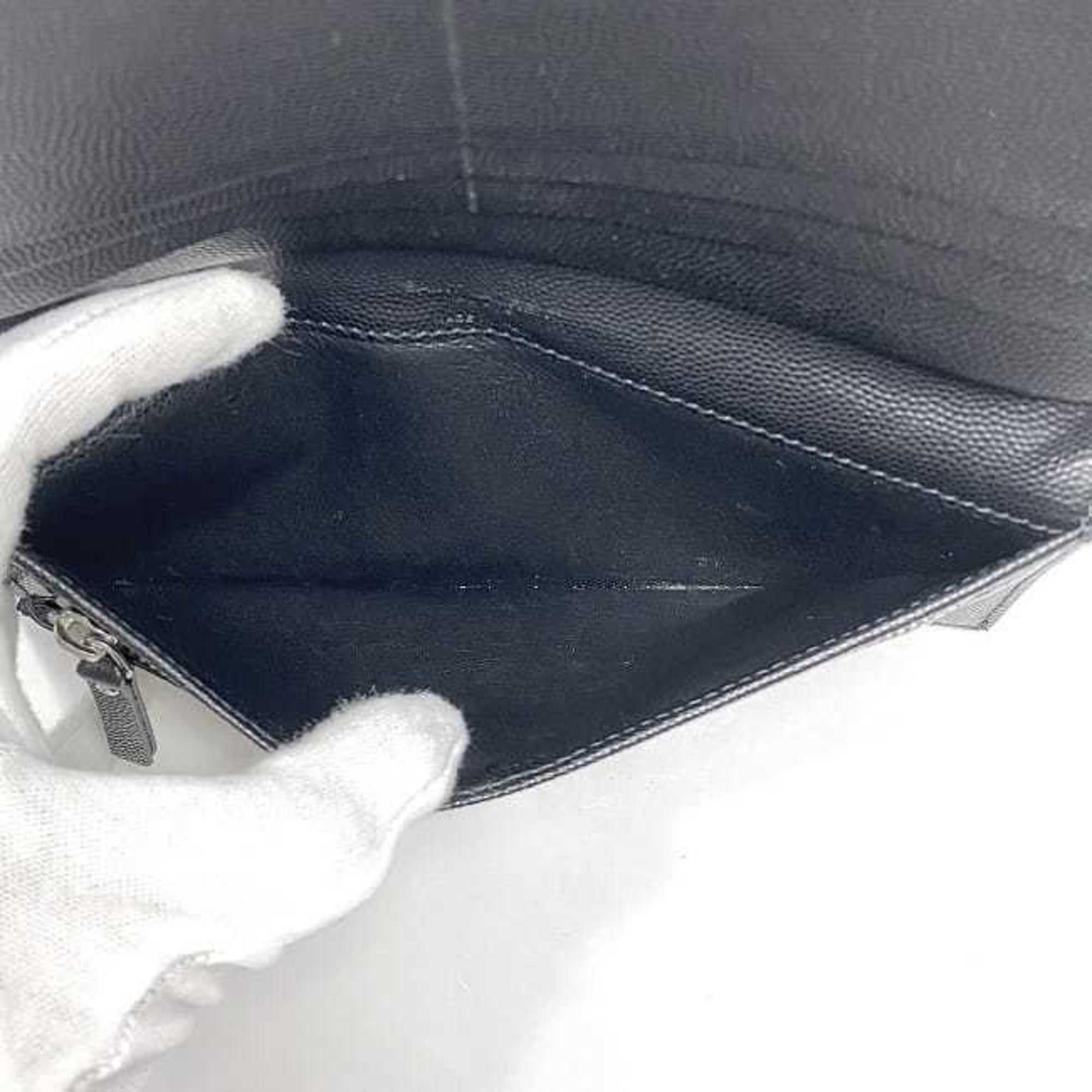 Saint Laurent Bi-fold Long Wallet f-22675 Black TGN556297 0920 Leather SAINT LAURENT PARIS Grain YSL Women's Men's