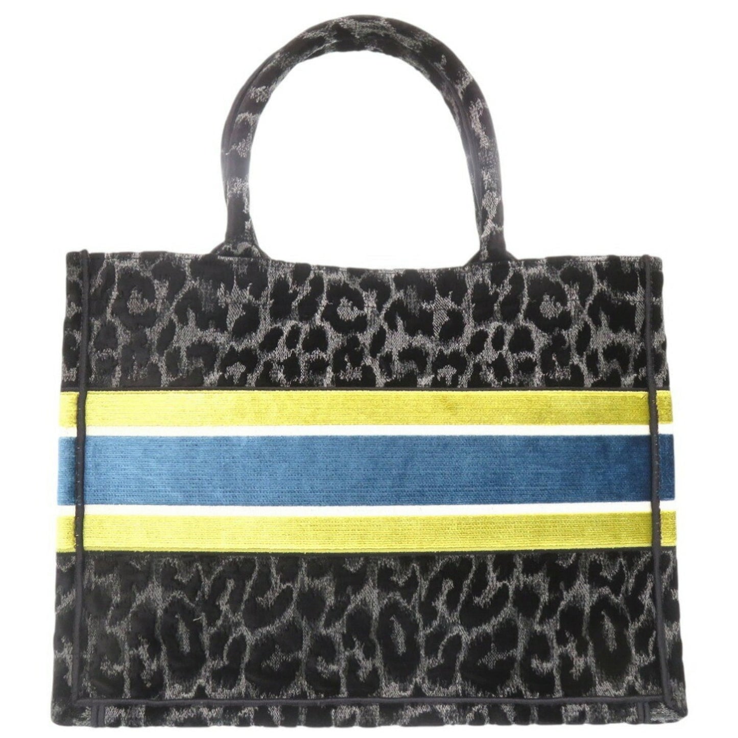 Christian Dior Velour Leopard Book Tote Medium Black 0003Christian