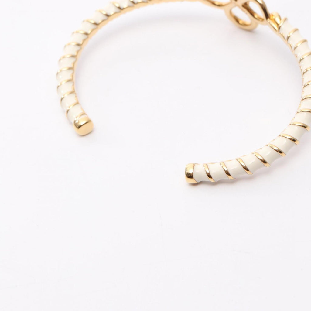 Louis Vuitton Rigid Nautical Bangle Bracelet, Stainless Steel, Women's, White and Gold, M1605S