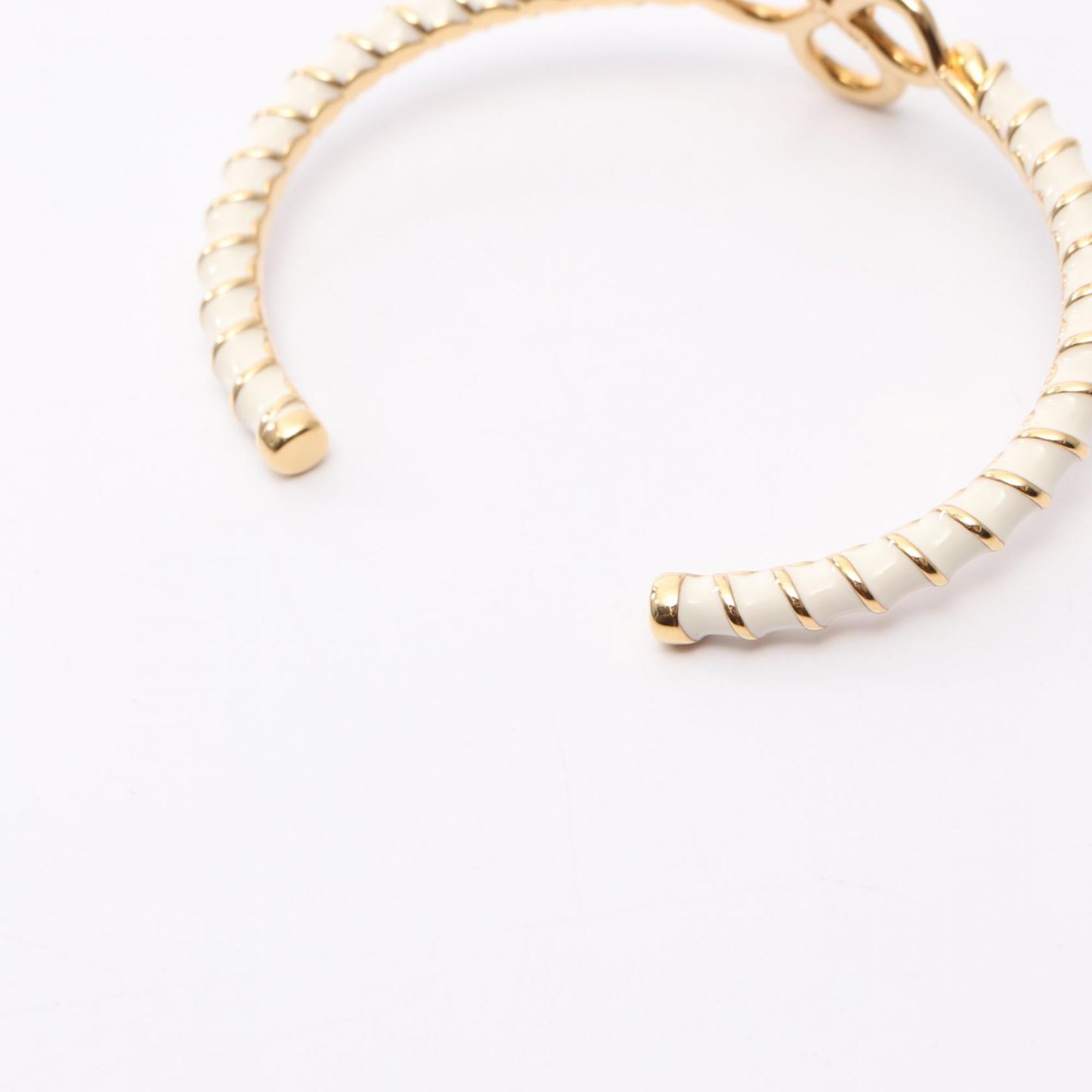 Louis Vuitton Rigid Nautical Bangle Bracelet, Stainless Steel, Women's, White and Gold, M1605S