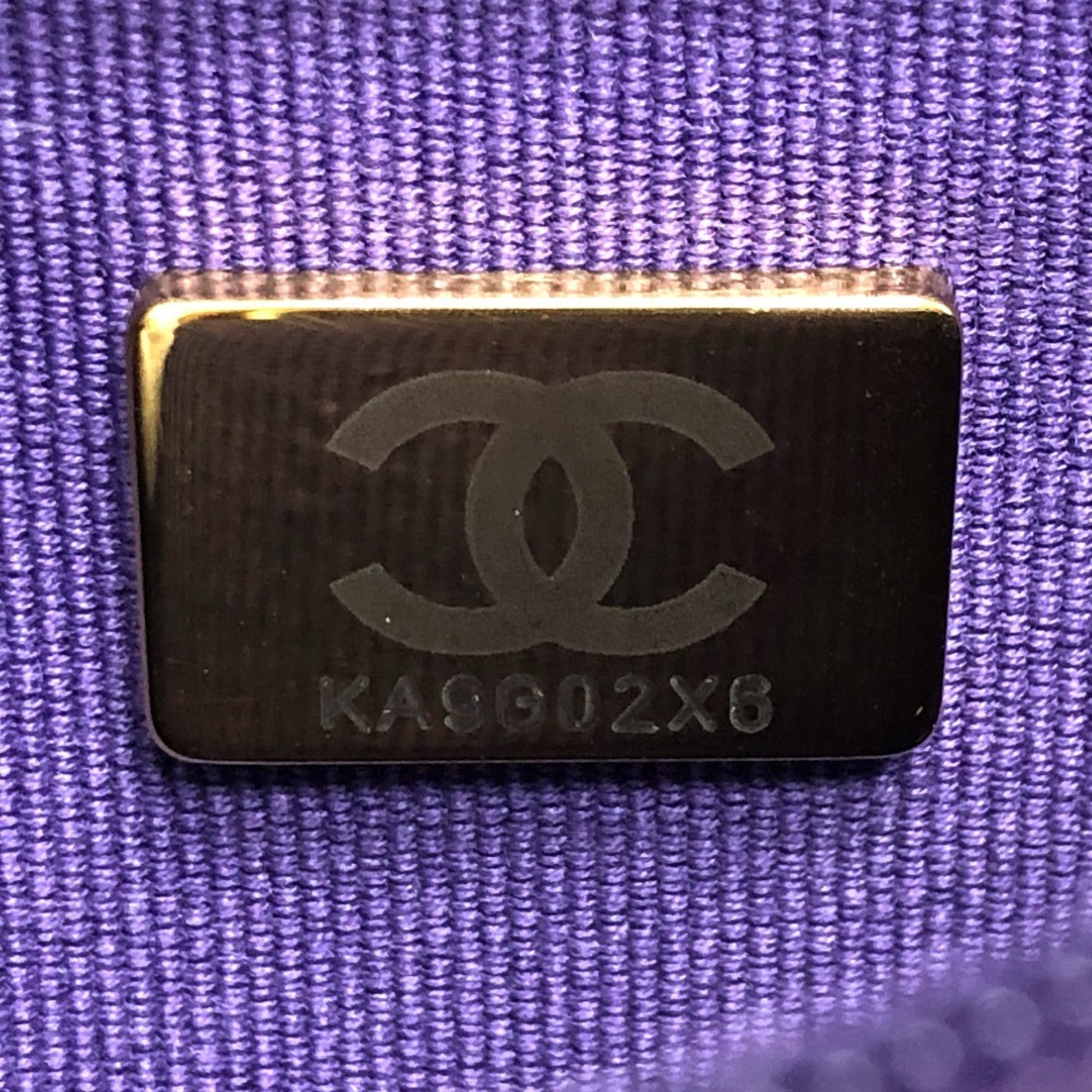 CHANEL A33814 CC Coco Mark Matelasse Chain Wallet Shoulder Bag Caviar Skin Women's Purple — New - Store Return