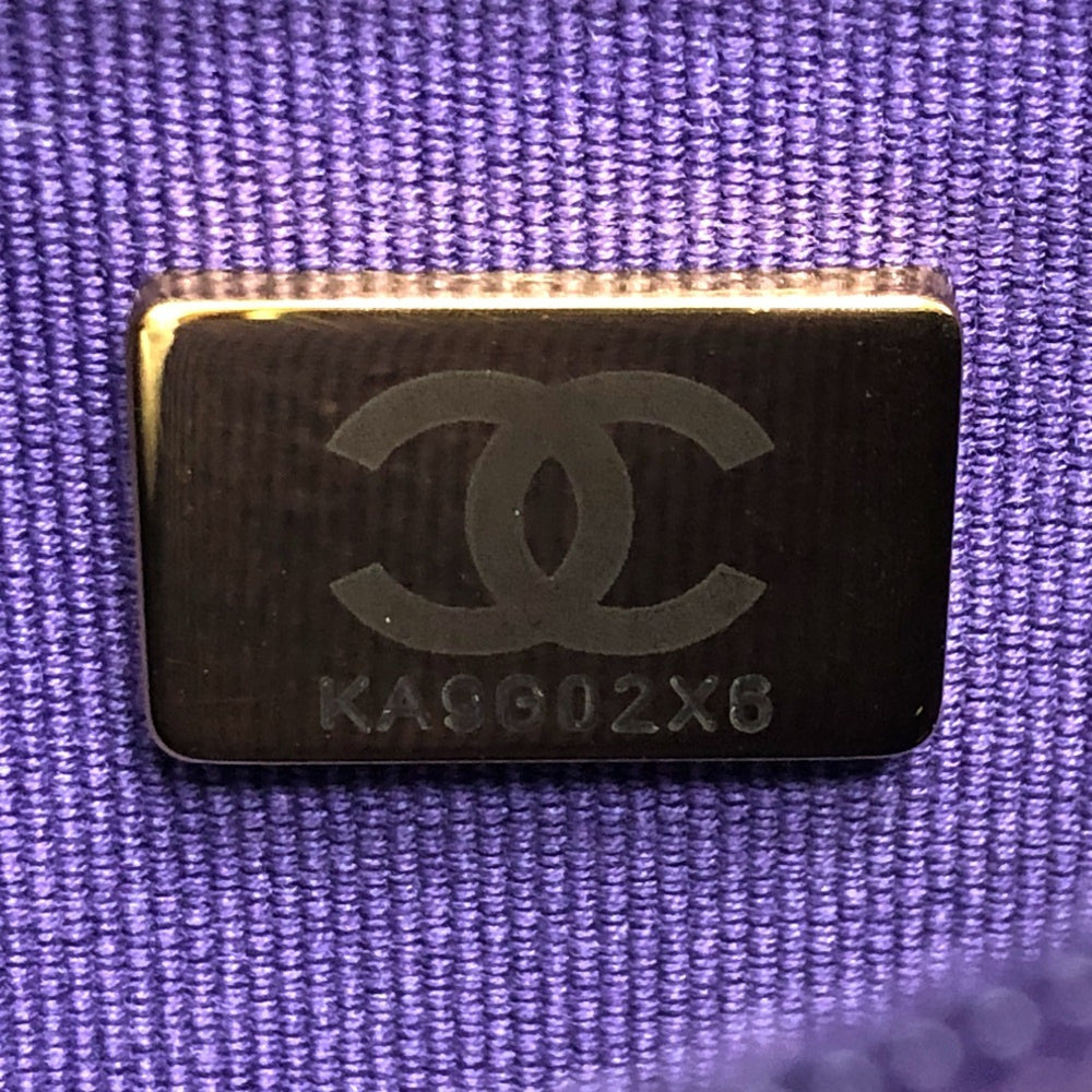 CHANEL A33814 CC Coco Mark Matelasse Chain Wallet Shoulder Bag Caviar Skin Women's Purple — New - Store Return