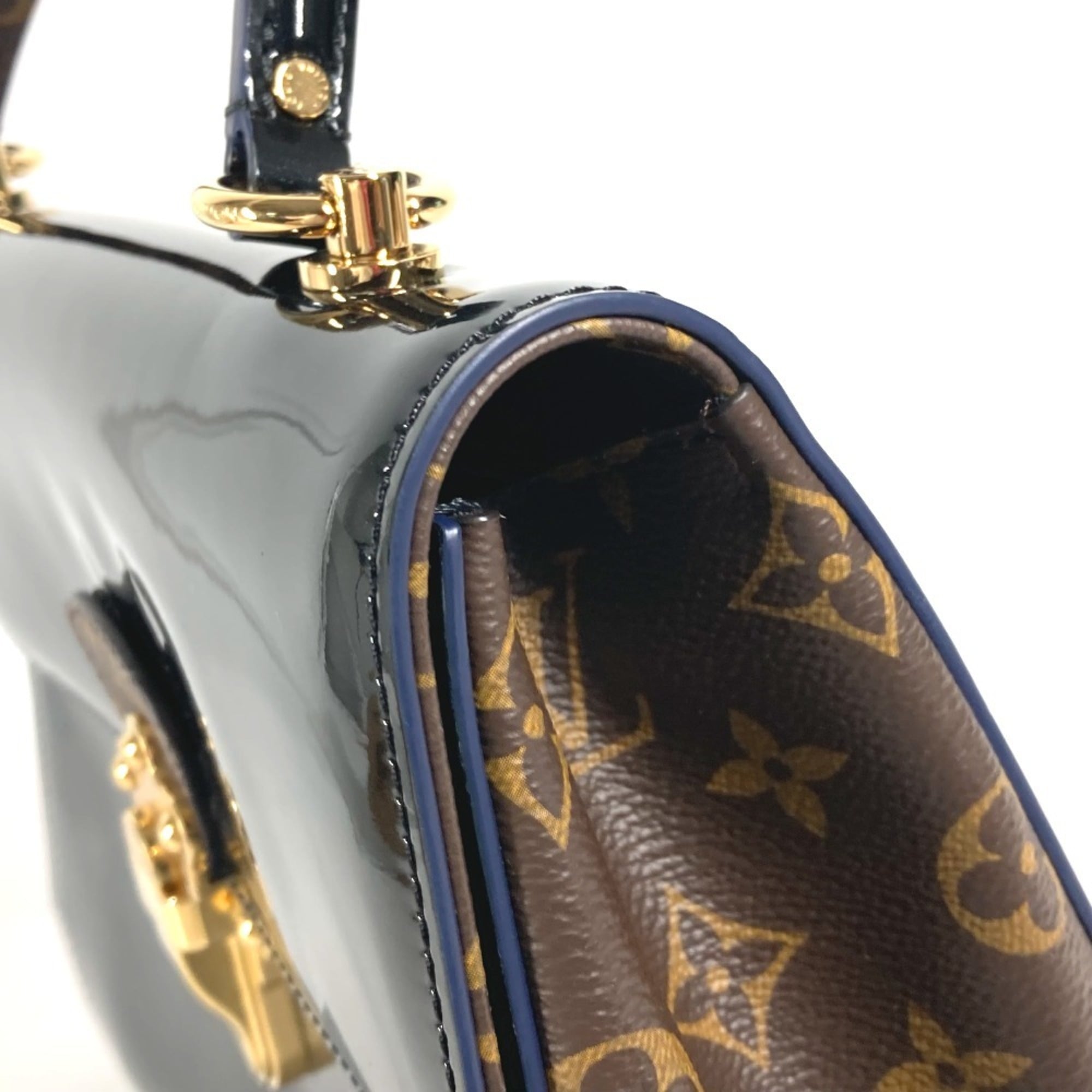 LOUIS VUITTON M53353 Monogram Cherrywood PM Handbag Patent Leather Canvas Women's Black G-240810-17 — Like New