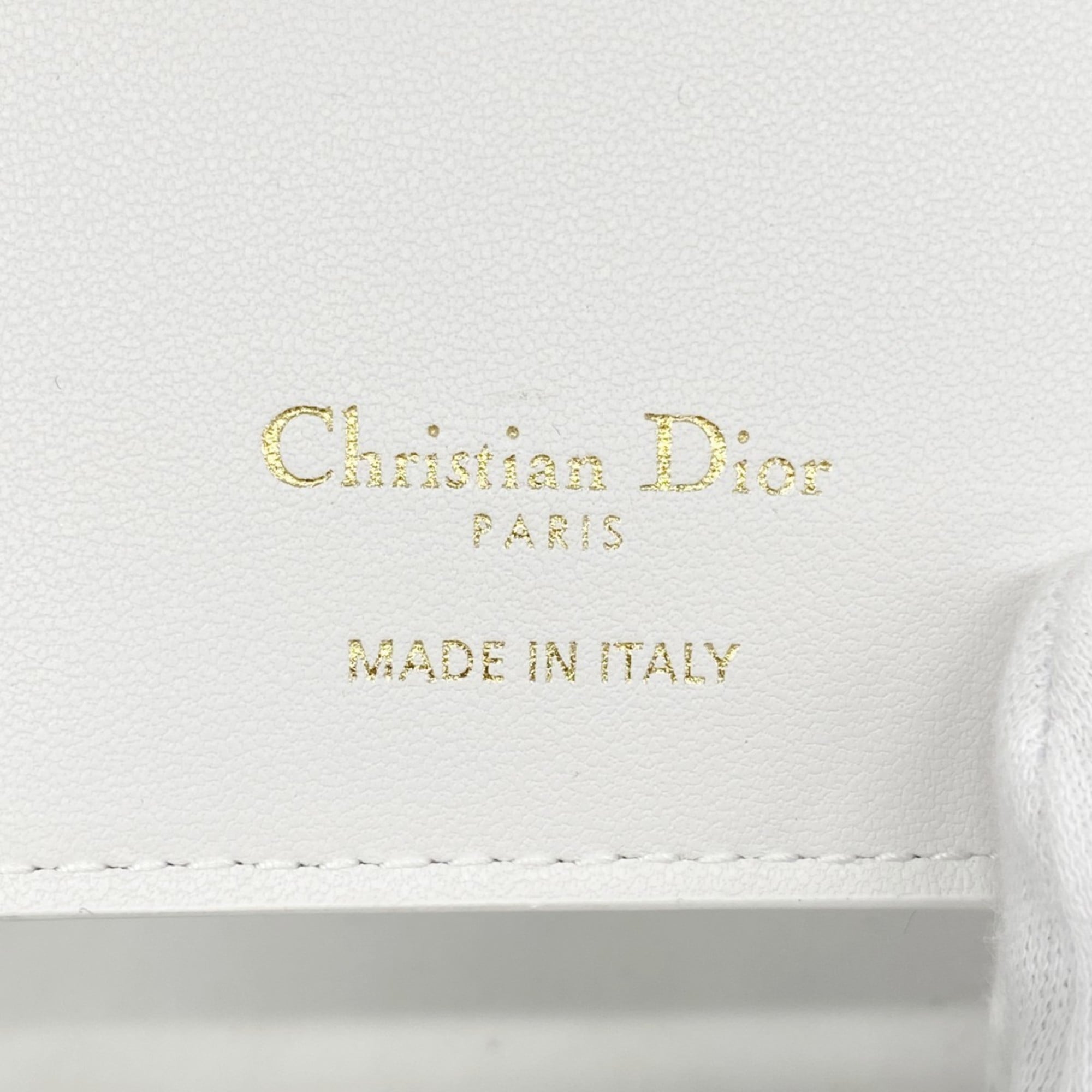 Christian Dior Caro Leather Wallet White Women's