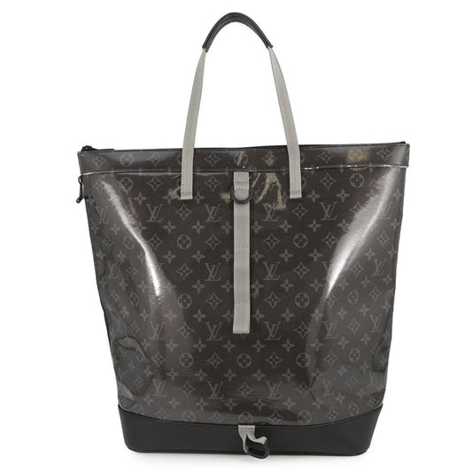 Louis Vuitton Monogram Eclipse Glaze Zipped Tote Bag M43900, a 2-way backpack in black.