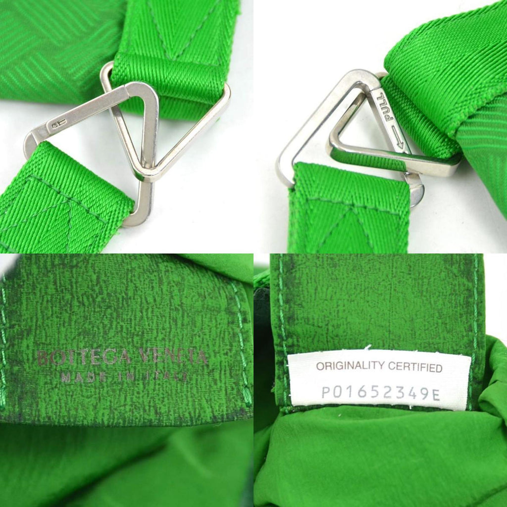 Bottega Veneta clutch bag pouch in nylon, green, unisex, h31815a