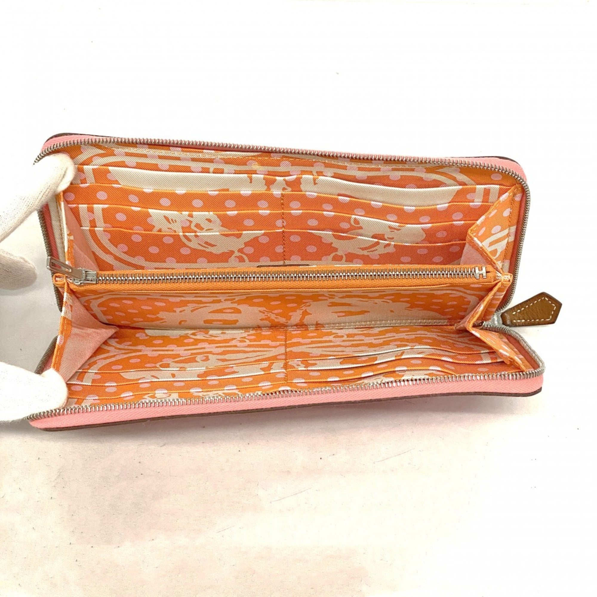 Hermes Hermès Azap Long Silk In Veau Epsom Rose Azalee Wallet, C Stamp, Women's