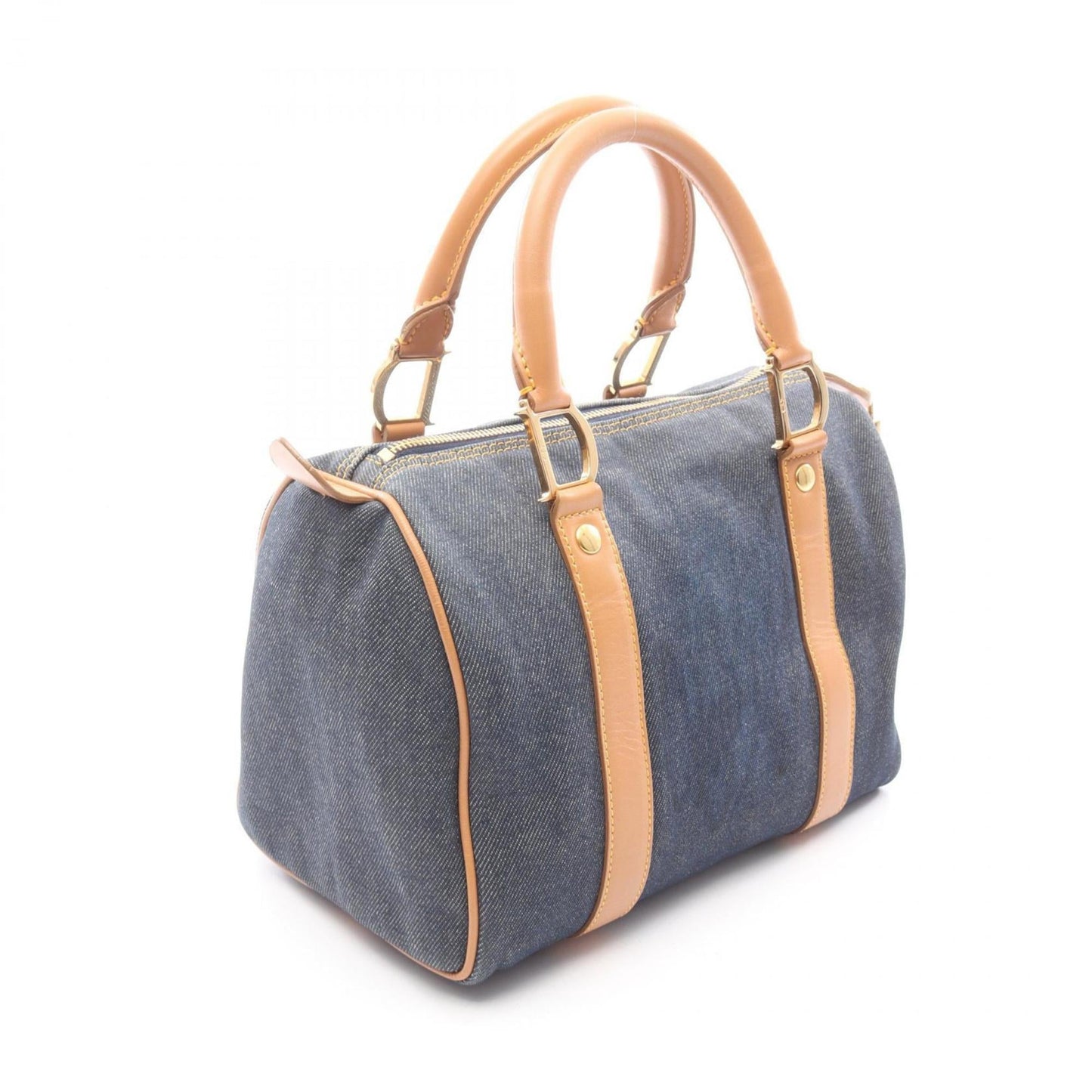 Christian Dior Dior tote bag, denim and leather, women's, navy brown