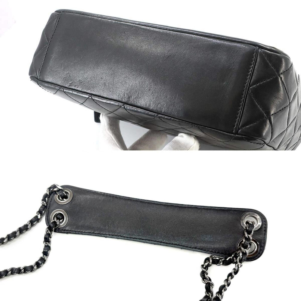 Chanel Matelassé Camera Handbag, Chain Shoulder Lambskin and Plastic, Black — Like New