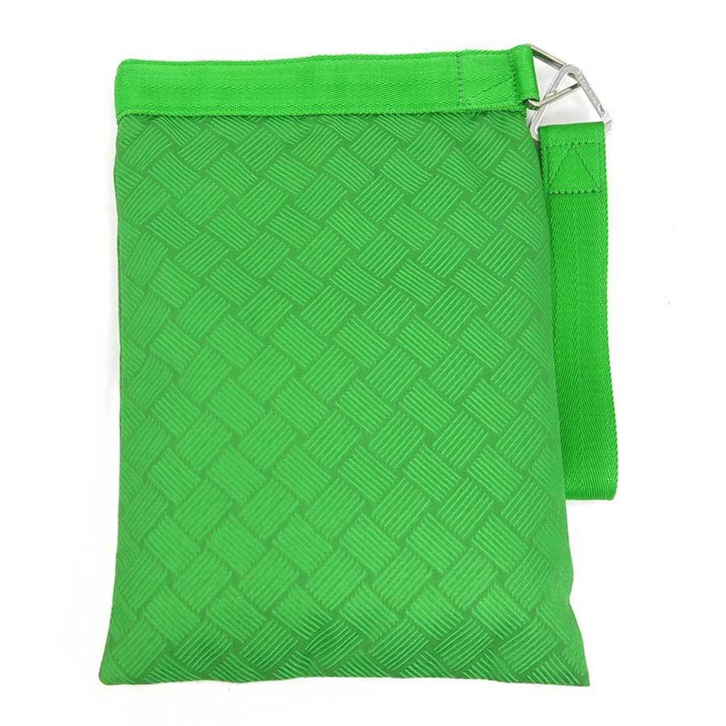 Bottega Veneta clutch bag pouch in nylon, green, unisex, h31815a